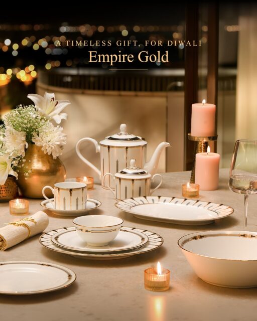 This Diwali, gift a little glamour.
Inspired by vintage jewellery and the elegance of Art Deco, Empire Gold pairs dramatic black with gold and pearl-like grey to create moments that feel as unforgettable as the people you share them with.
The Diwali collection worth gifting.

#Noritake #DiwaliGifting #LuxuryGifting
Diwali gifting | luxury Diwali gifts | premium Diwali gifts | Diwali gift ideas | luxury gifting India | festive gifting | luxury dinnerware | fine porcelain |  gold dinnerware | Noritake India | Diwali corporate gifting |